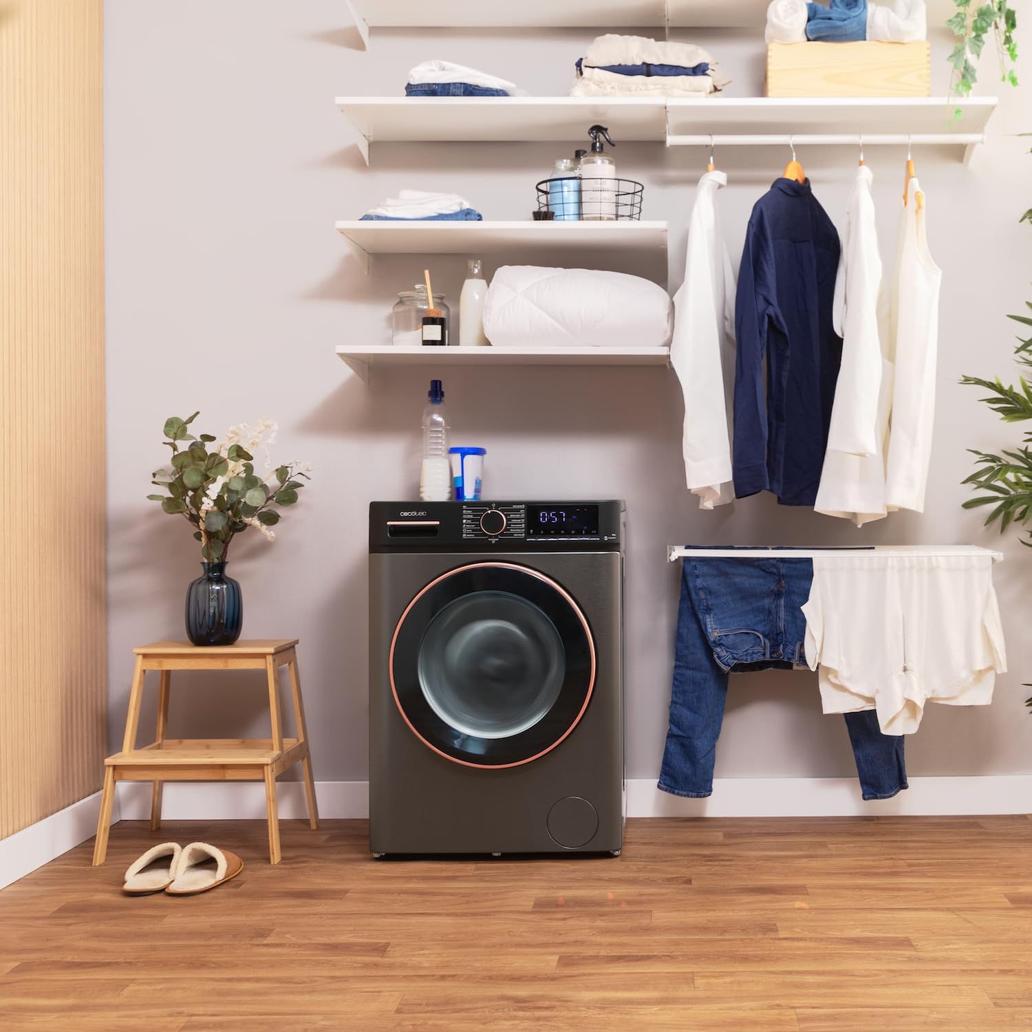 Cecotec Lave-linge 10Kg Bolero DressCode 10610 Inverter Steel A. Chargement Frontale, 1400 RPM, Steam Max, Motor Inverter Plus, 15 Programmes, OnSmart, Stop&Go, Caoutchouc Antibactérien, Drum Clean – Image 3