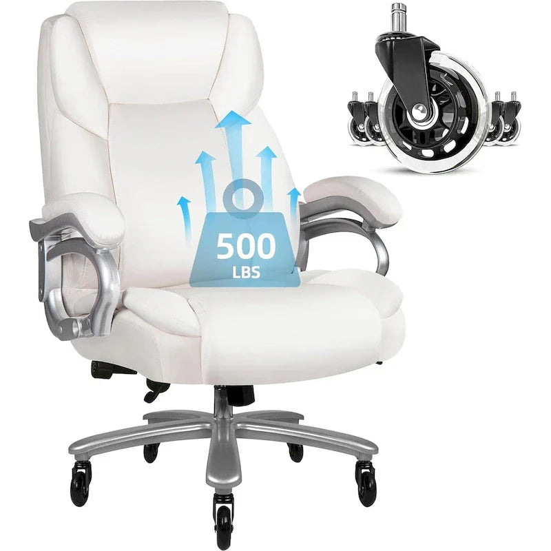 Bossin Big and Tall Executive Office Chair,500LBS Adjustable Lumbar Support Ergonomic Chair with High Back PU Leather Computer – Image 17