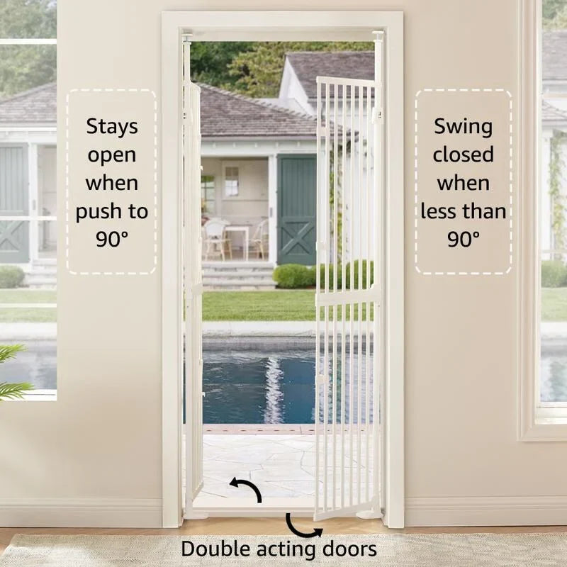 unipaws Extra Tall Cat Pet Gate 74 Inch High with Doors Locks – Image 2