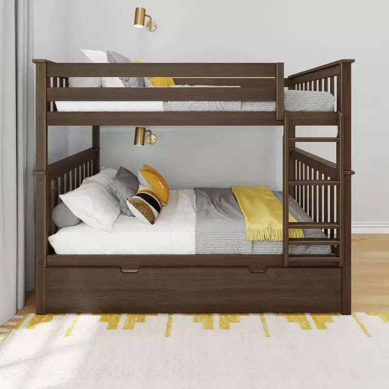 Max & Lily Full over Full Bunk Bed with Trundle Bed – Image 25