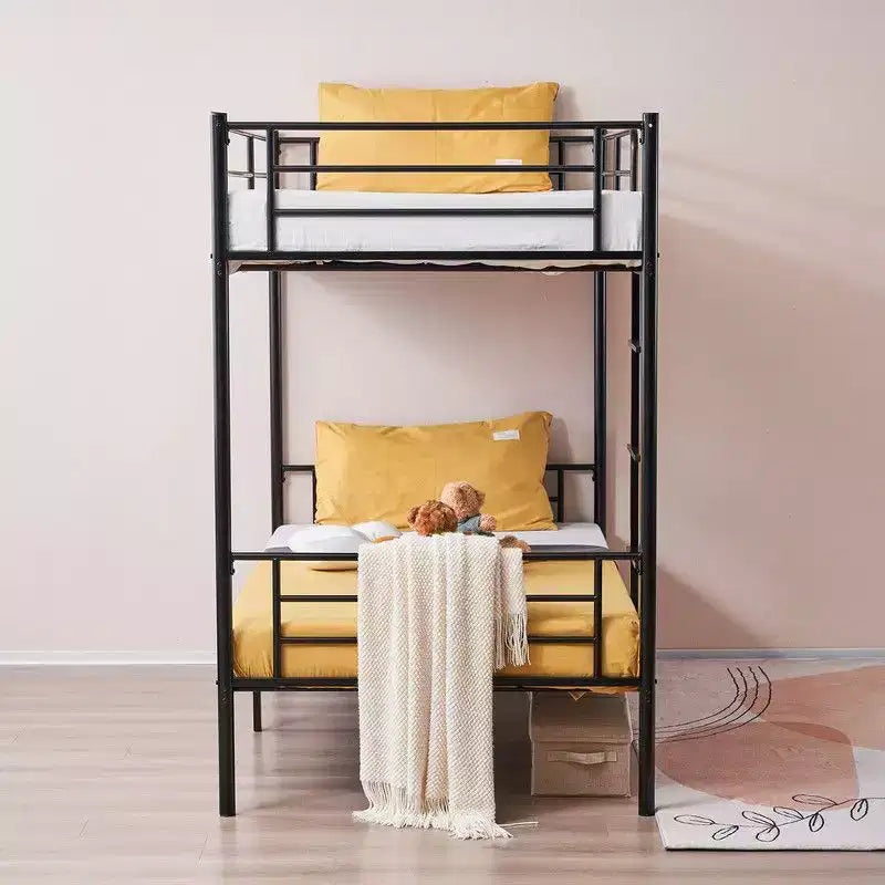 Karl Home Twin Over Twin Steel Bunk Bed Frame Ladder Bedroom Dorm Room for Kids Adult Children – Image 34