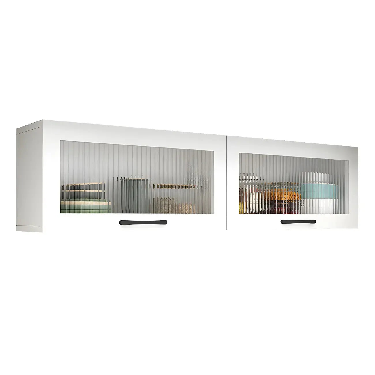 Kitchen White Wood Wall-Mounted Storage China Cabinets – Image 5