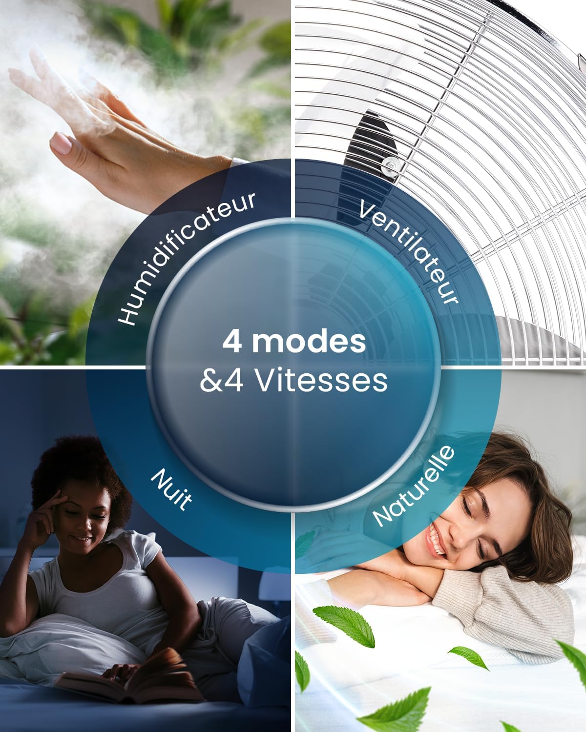 Pro Breeze OmniAir Rafraichisseur d'Air 7L 3en1, 7 Vitesses, 3 Modes, Oscillant, Minuterie 10h, Climatiseur Mobile Sans Évacuation, Silencieux, Sans Conduit, Ventilateur Refroidisseur d'Air – Image 8