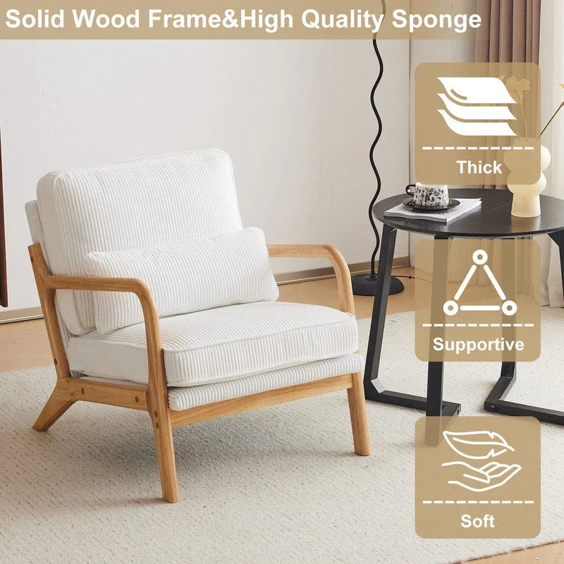 Mid Century Modern Upholstered Accent Chair – Image 2