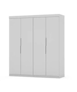 Set of 2 Mulberry 2.0 Wardrobe Closet White - Manhattan Comfort: Bedroom Storage, Hanging Rods, Modern Design