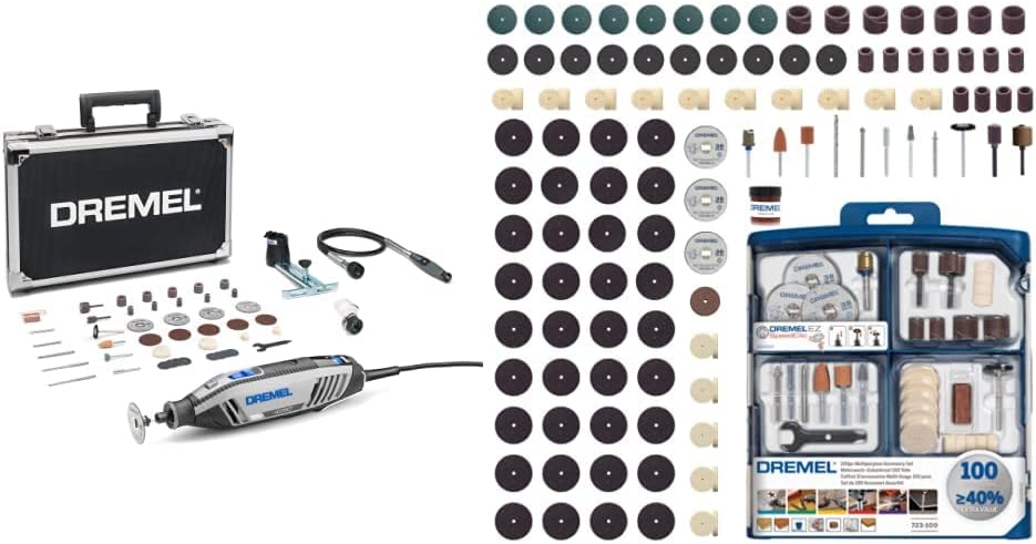 Dremel 4250 Outil Rotatif Multifonction Version Exclusive Amazon 175W 3 Adaptations 35 Acc & SC723 EZ SpeedClic Kit - Coffret de 100 Accessoires pour Outil Multifonction