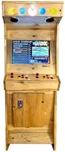 Machine d'arcade rétro en Bois - Fait Main – Borne 2 Joueurs avec +4000 Jeux Classiques, écran LCD 22, Plug & Play – San-J (Nature)