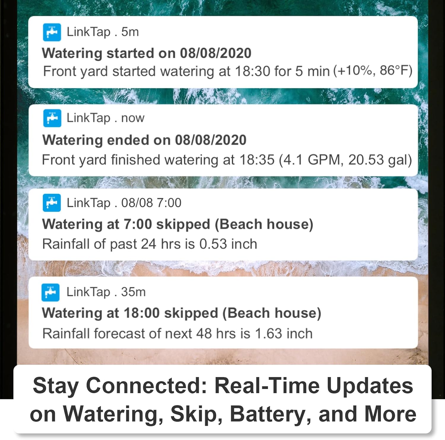 LinkTap D1 Programmateur d'arrosage Intelligent et Gateway, 2 Zones distinctes, Débitmètres intégrés, Adaptation météo, Détection et Notification d'Erreurs, Portée Plus Large Que WiFi, IP66 – Image 8
