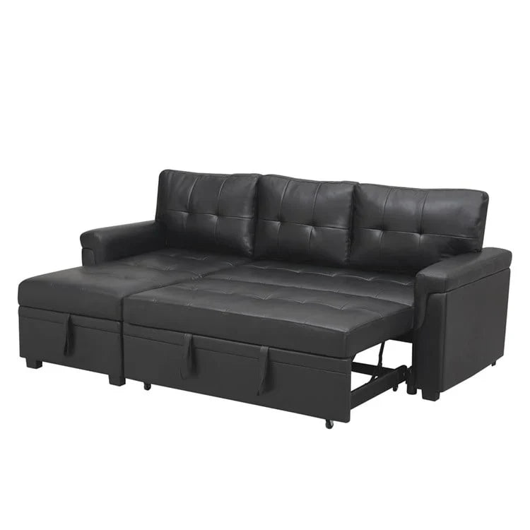 Convertible Reversible Sectional Sofa with Pull-Out Sleeper Bed, Hidden Storage Chaise, and Durable Legs – Image 94