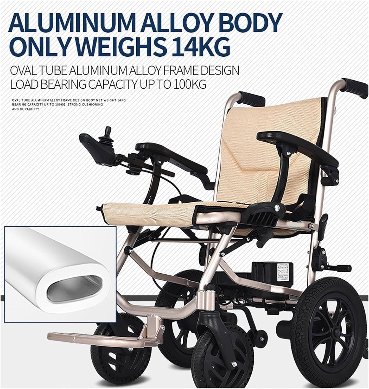 Fauteuil Roulant Electrique Pliable Ultra Leger, Fauteuil Roulant Autopropulsé À Double Fonction Compact Mobility Aid Wheelchairs pour Personnes Âgées Handicapées Mobility Vehicles – Image 4