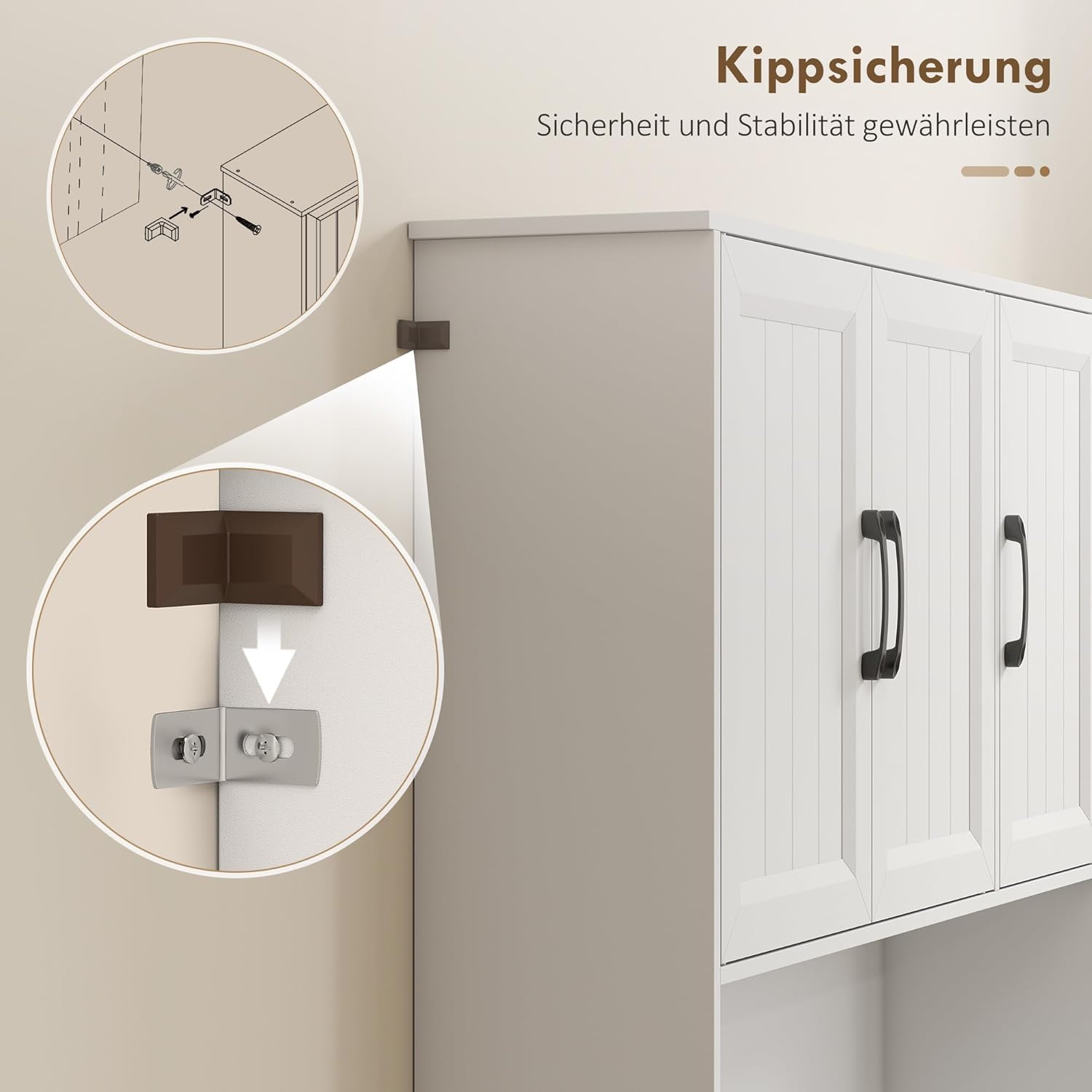 HOMCOM Armoire de cuisine, armoire buffet avec plan de travail, étagères réglables, 6 portes, tiroir, haute garde-manger avec trou de câble, pour cuisine salon salle à manger 100 x 39,5 x – Image 7