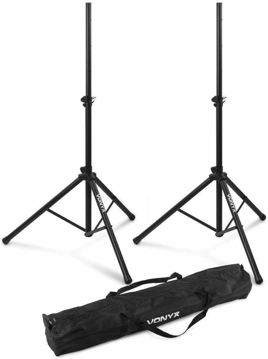 Pack Sono Complet avec Table de Mixage, 2 Enceintes Passives, Micros UHF, Câbles - 1600 Watts, Pied d'Enceines 110 à 175 cm, Bluetooth, MP3, Idéal pour Les DJ Mobiles, Groupes, Événements, Concerts – Image 4