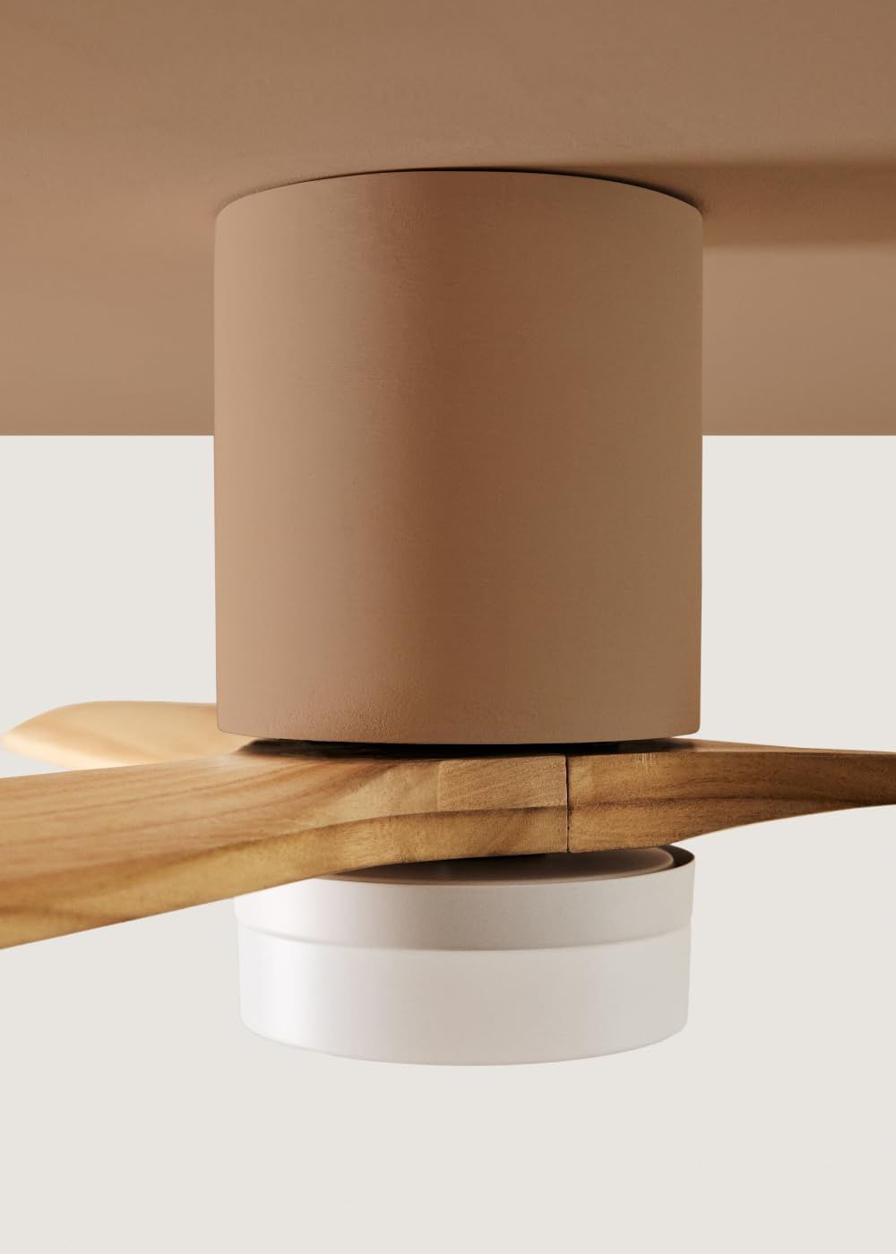 CREATE / WINDCALM CONCRETE/Ventilateur de plafond blanc bois clair avec télécommande / 40W, Carcasse en plâtre personnalisable, Ø132 cm, programmable, fonction été-hiver, lumière LED 3 températures – Image 4