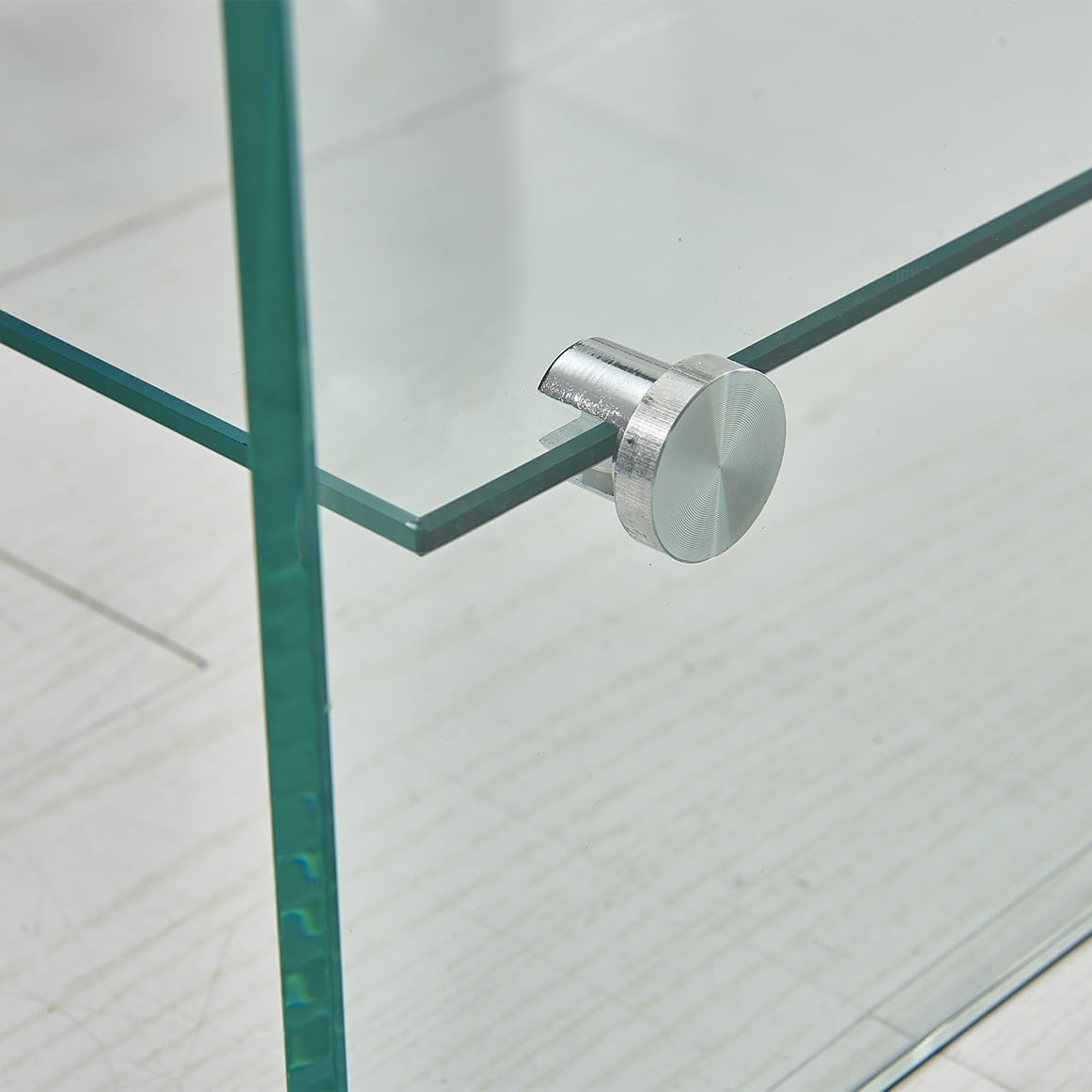Meubletmoi Console en Verre Transparent 100 cm avec Tablette - Table d'entrée Design Contemporain - Ice – Image 8