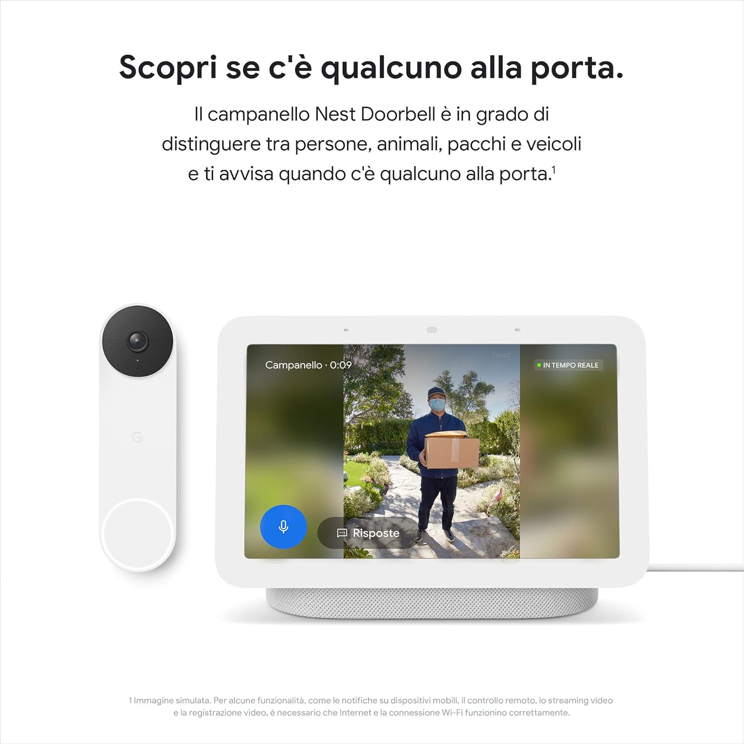 Google Nest Doorbell Sonnette vidéo sans Fil 720p Snow – Image 3