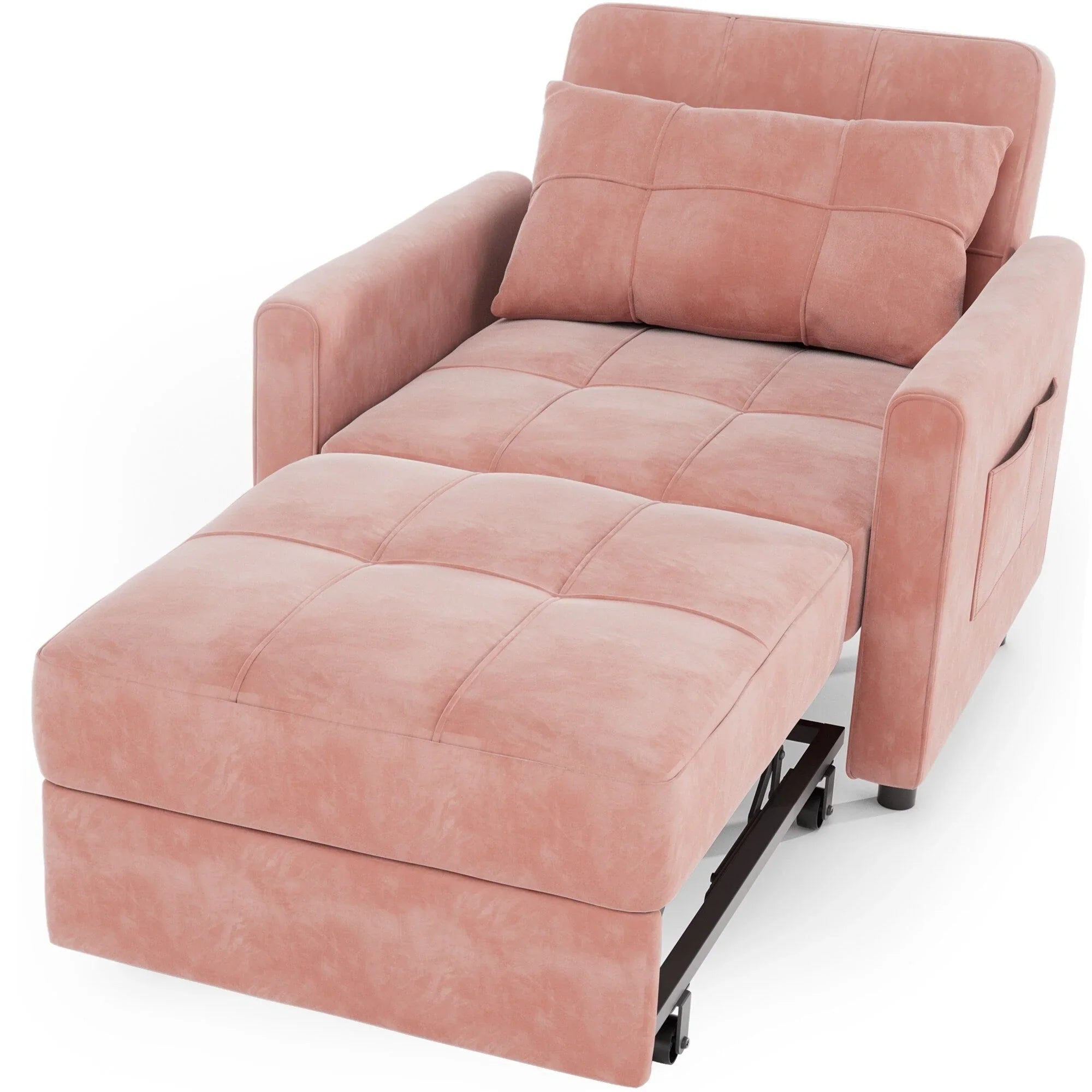 3-in-1 Adjustable Sleeper Sofa Bed, Pull Out Chair Sofa, Convertible Folding Bed for Living Room – Image 94