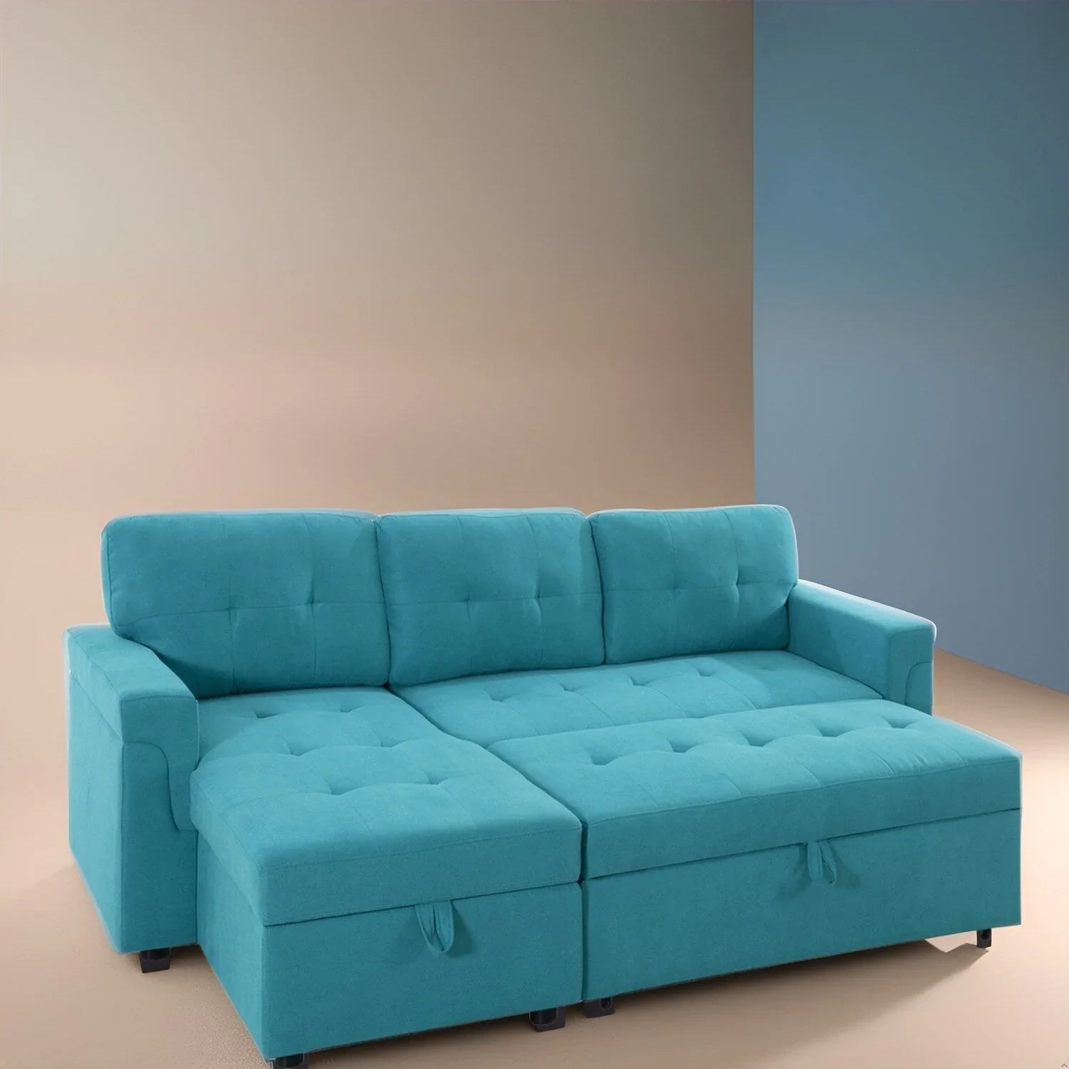 Convertible Reversible Sectional Sofa with Pull-Out Sleeper Bed, Hidden Storage Chaise, and Durable Legs – Image 101