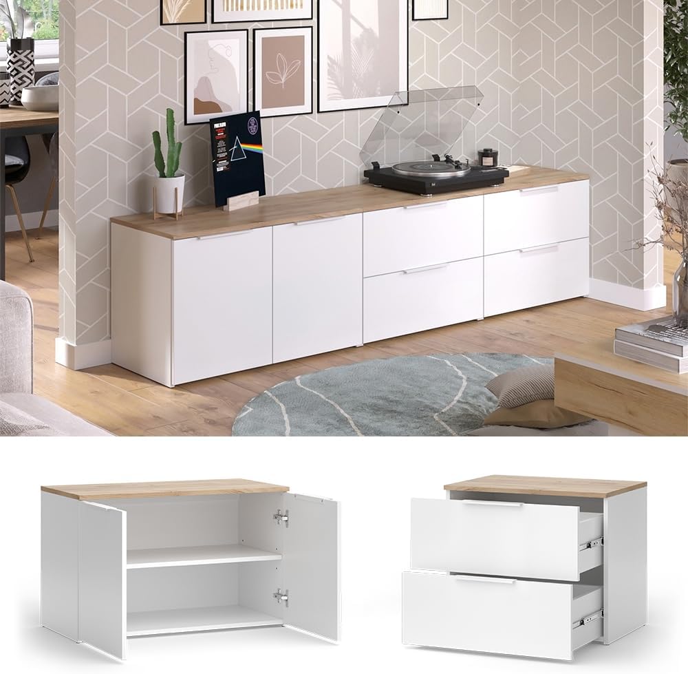 Vicco Meuble-paroi Wido, Blanc/Sonoma, 3 pièces – Image 4