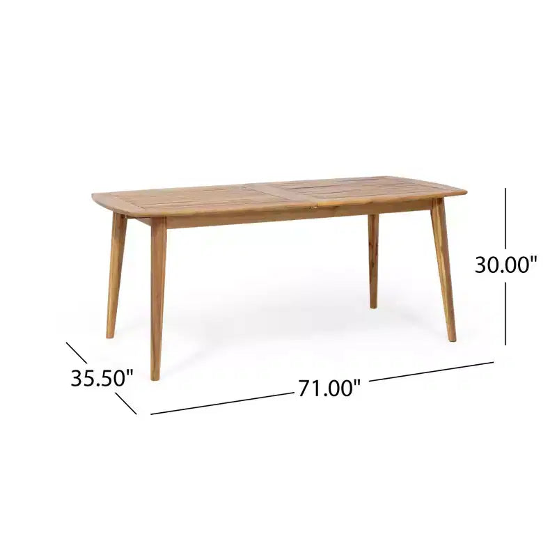 7-Piece Outdoor Expandable Patio Dining Set with Stackable Chairs, Acacia Wood Table – Image 13