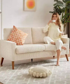 68 Loveseat Sofa Comfy Couch,Modern Loveseat Couches for Living Room/Bedroom,Comfy Sofa with Spring Cushion,Solid Wood,Tool-Free Assembly