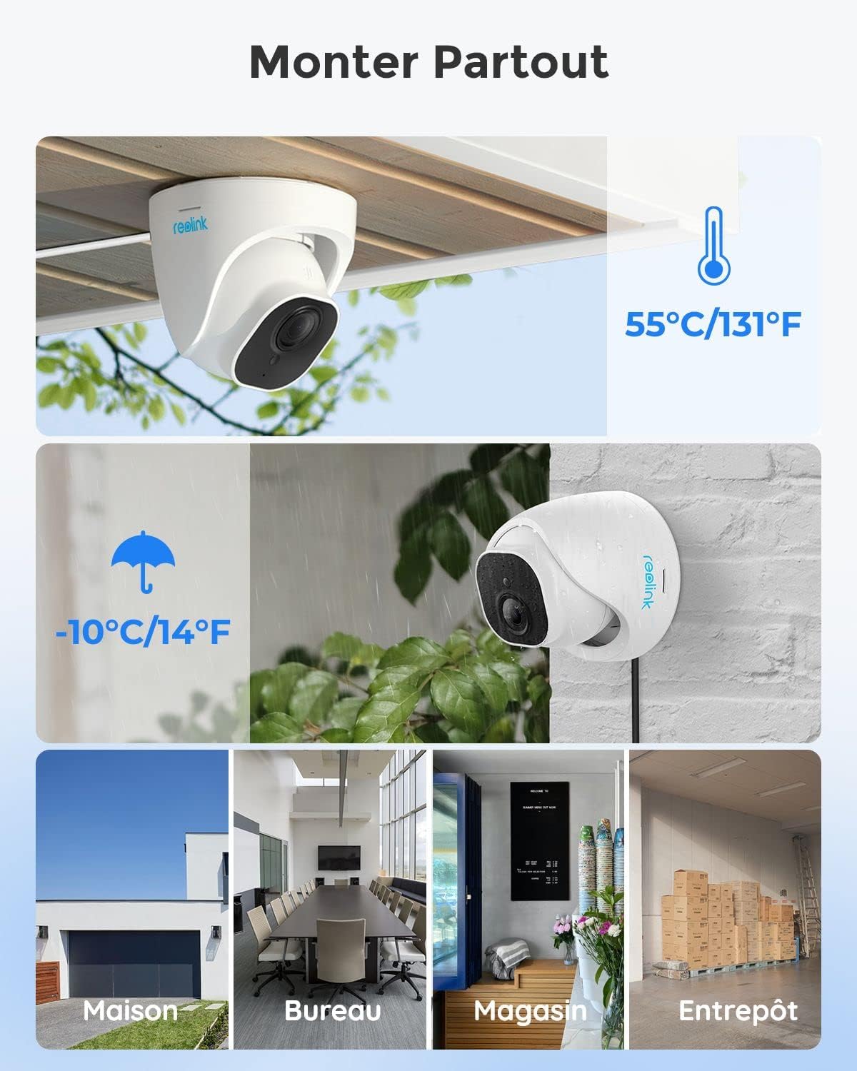 Reolink 5MP Caméra de Surveillance Extérieure, Kit Vidéo Surveillance avec 8CH 2To NVR et Caméra IP PoE Filaire 4X 5MP, Détection Personne/Véhicule, Vision Nocturne 30m avec Audio, RLK8-520D4-5MP – Image 7