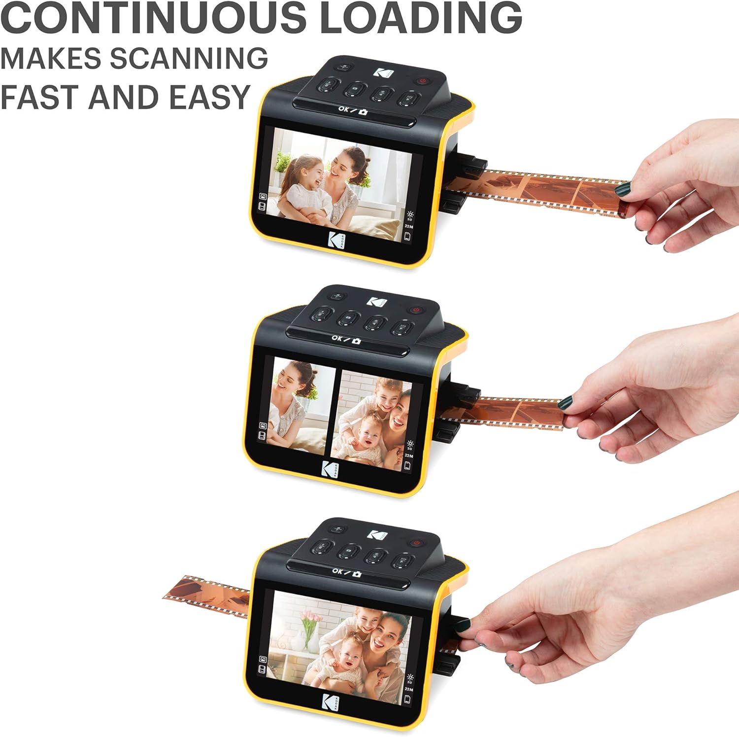 KODAK Slide N Scan avec Grand écran LCD 5 Pouces, convertit Les négatifs et Diapositives Couleur et Noir et Blanc 35 mm, 126, 110 en Haute résolution JPEG 22 MP – Image 3