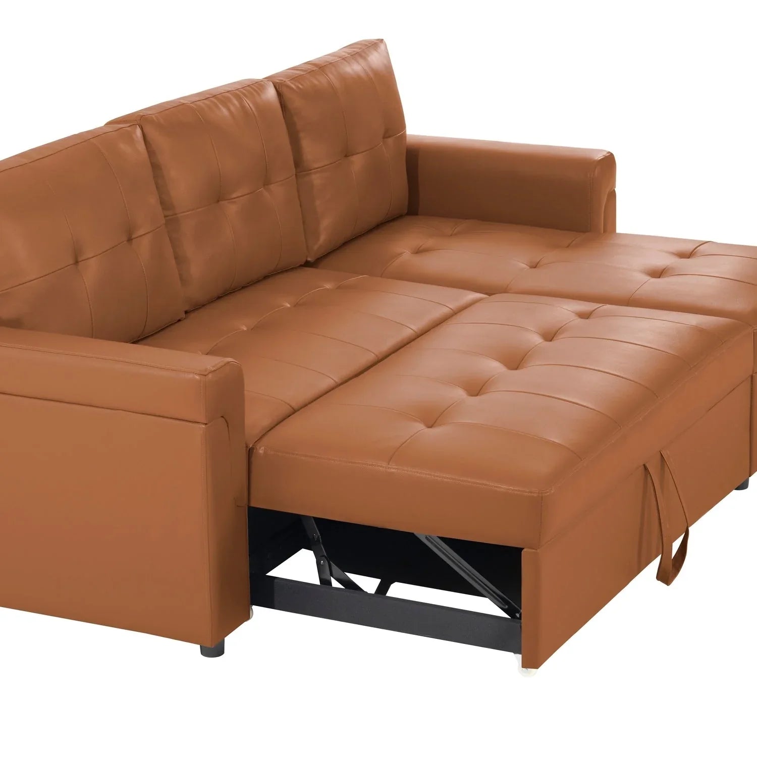 Convertible Reversible Sectional Sofa with Pull-Out Sleeper Bed, Hidden Storage Chaise, and Durable Legs – Image 73