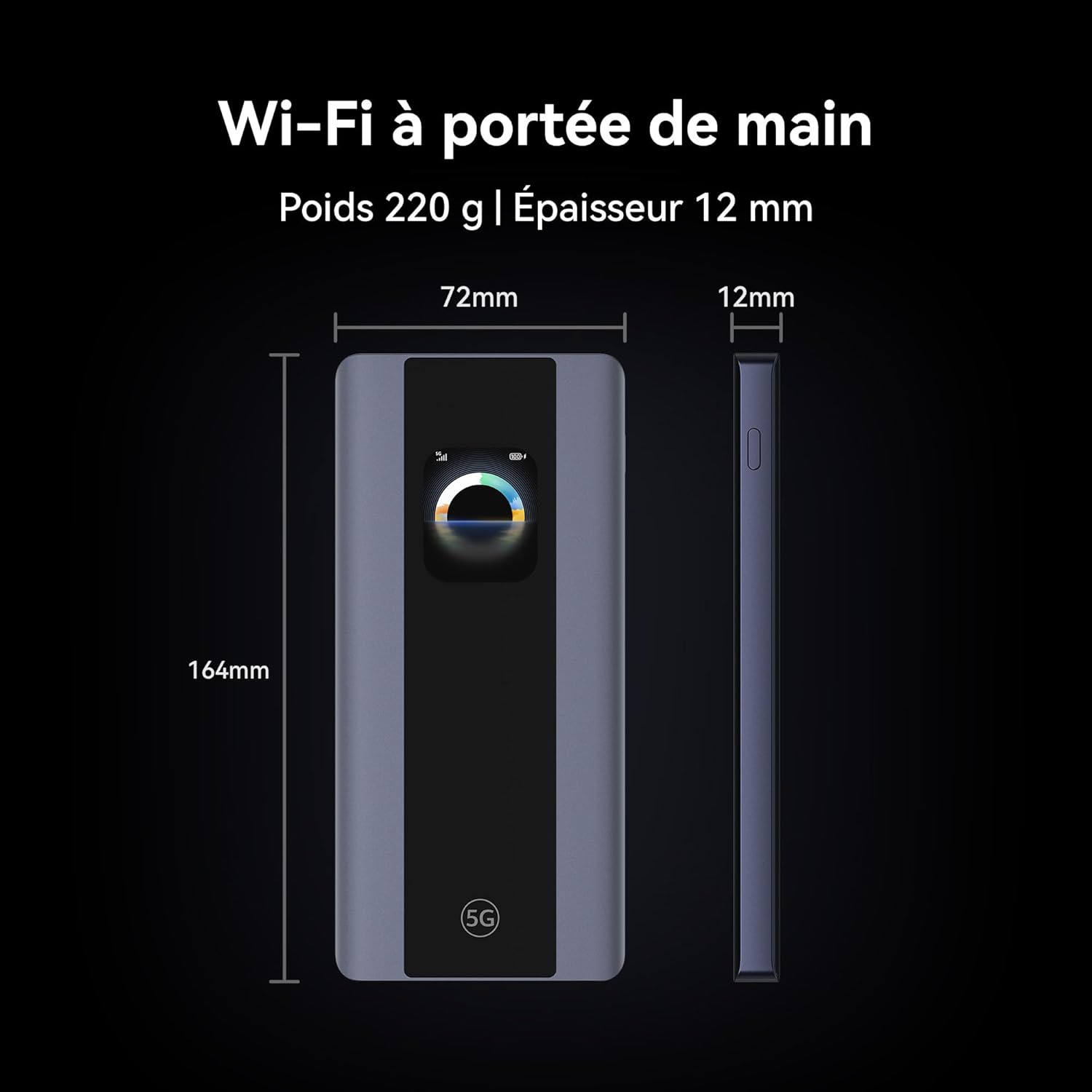 CPE 5s 5G, H153, SIM de routeur 5G,Wi-FI 6 AX3000, DL 3 600 Mbit/s/UL 500 Mbit/s, Antenne à Gain élevé 9 dBi, Port LAN/WAN, Diagnostic Wi-FI visualisé, Haut débit Mesh+ à Domicile, garantie de 30 mois – Image 2