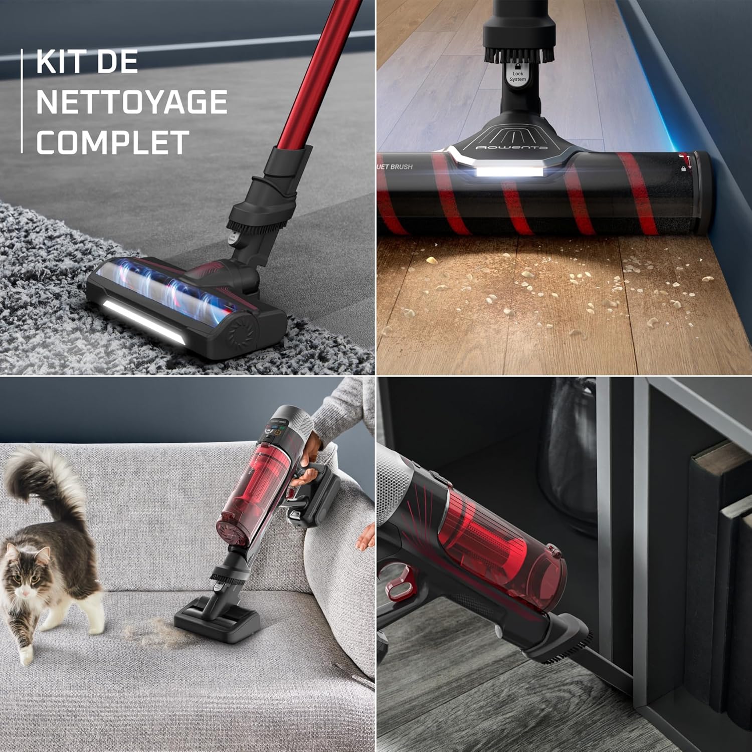 Rowenta X-Force Flex9.60, Aspirateur balai sans fil multifonction, Performant avec 100AW, Autonomie 45 minutes, Ultra léger, Tube Flex, RH2099WO – Image 5