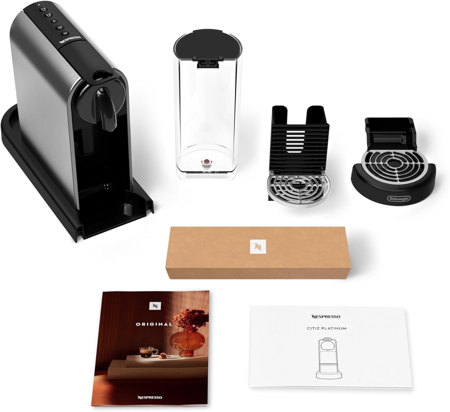 De'Longhi Nespresso CitiZ Platinum EN220.T, Machine à Café à Capsules, Machine à Café Monodose, 4 Tailles de Tasse, 19 Bars de Pression, 1260W, Titane – Image 8