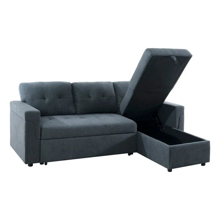 Convertible Reversible Sectional Sofa with Pull-Out Sleeper Bed, Hidden Storage Chaise, and Durable Legs – Image 129