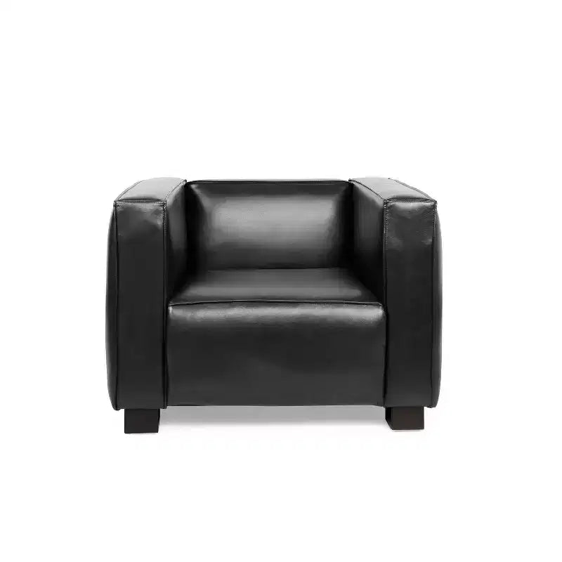 Christopher Knight Home Goyette Faux Leather Club Chair Midnight Black/Dark Walnut – Image 2