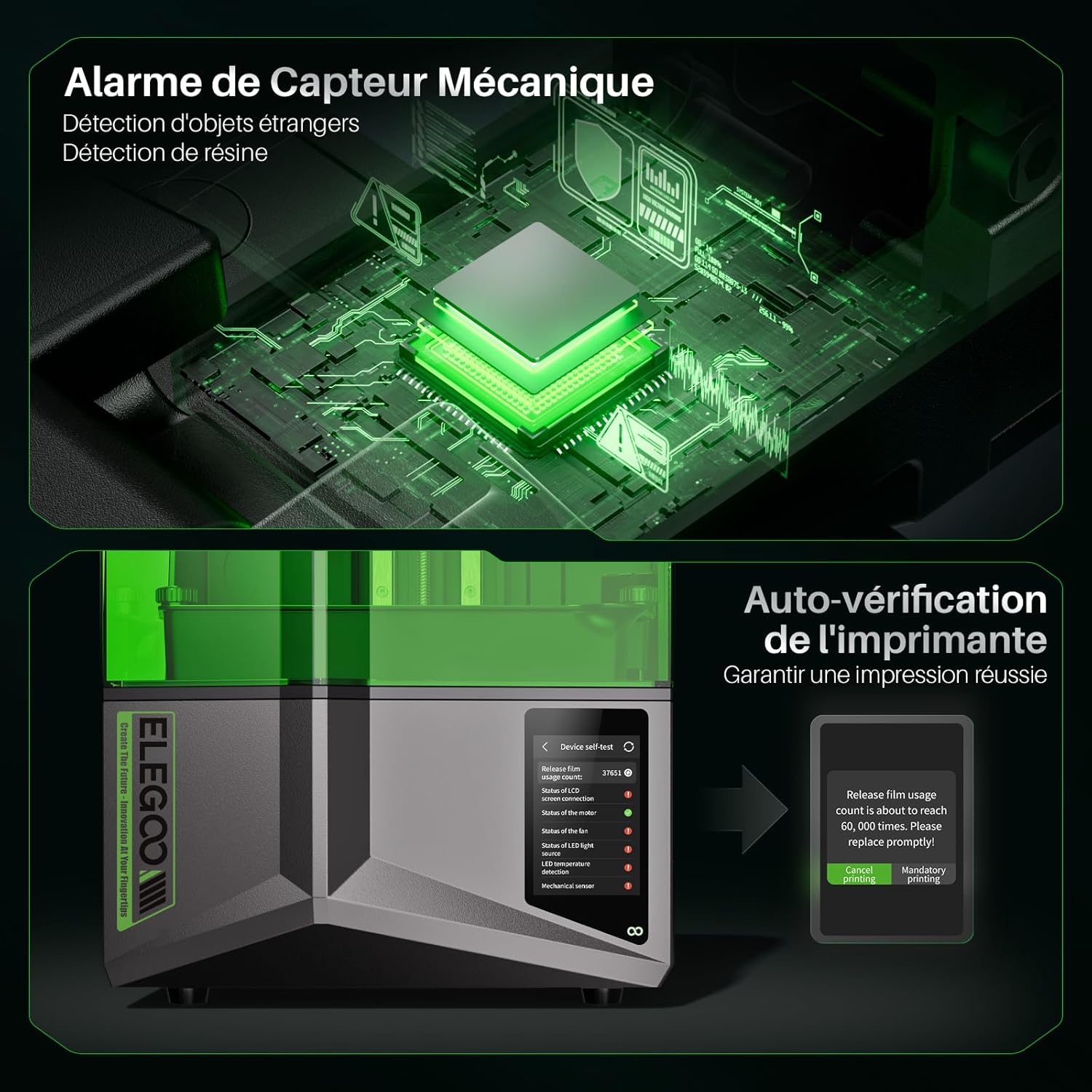Imprimante 3D en résine ELEGOO Saturn 4 12K MSLA 218,88 mm x 122,88 mm x 220 mm – Image 4
