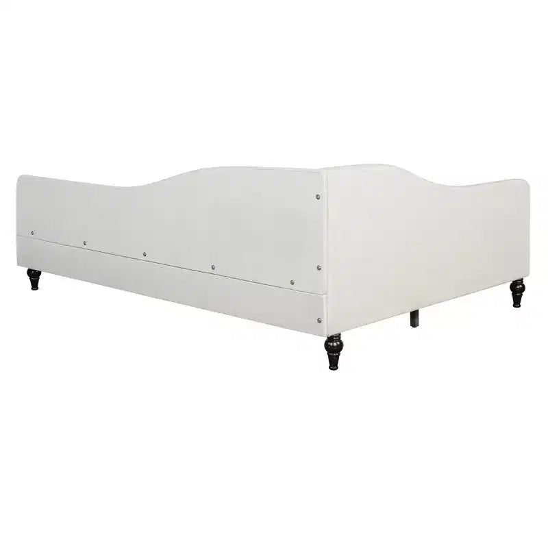 Whisen Stylish L-Shaped Design Solid Wood Legs Linen Daybed – Image 4