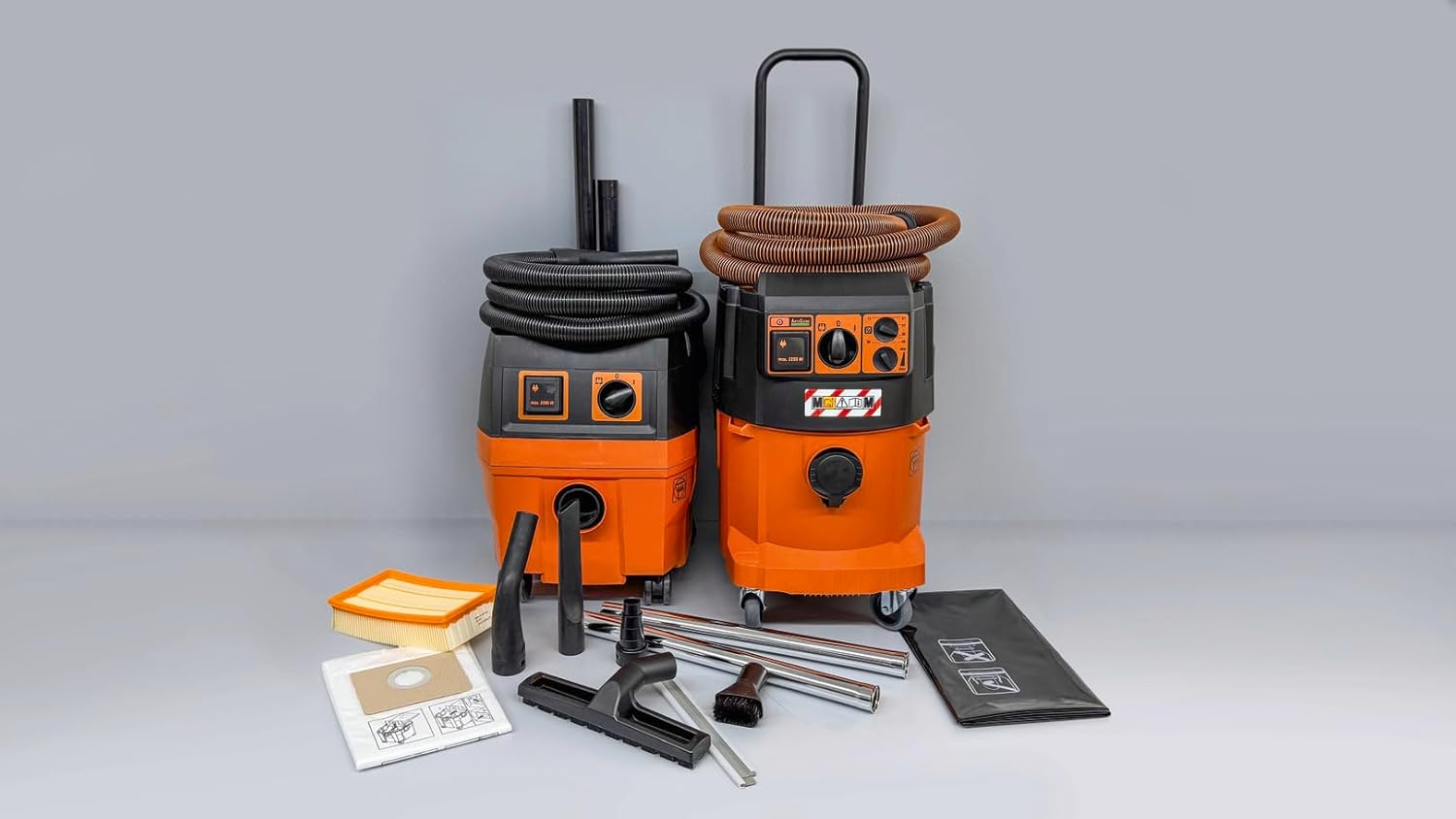 FEIN Dustex 35 L, Aspirateur eau et poussières puissant pour le raccordement d'outils électroportatifs en atelier ou sur chantier. Câble avec fiche 7.5 m, Puissance absorbée 1 380 W – Image 6