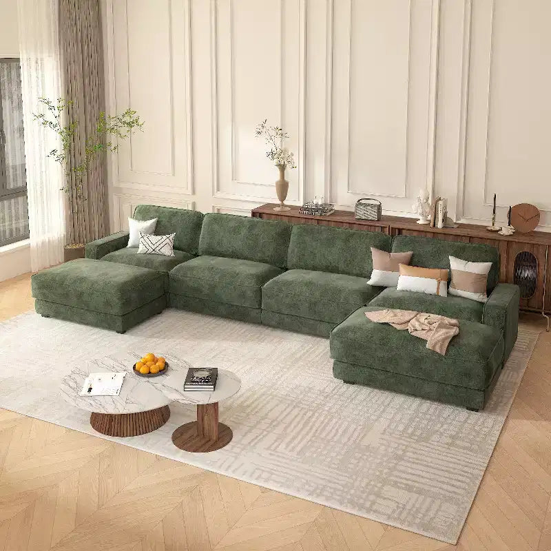 Dyonery 158 Extra Large Modular Sectional Sofa, CHENILLE Fabric with Deep Seat, Tool-Free Assembly – Image 16