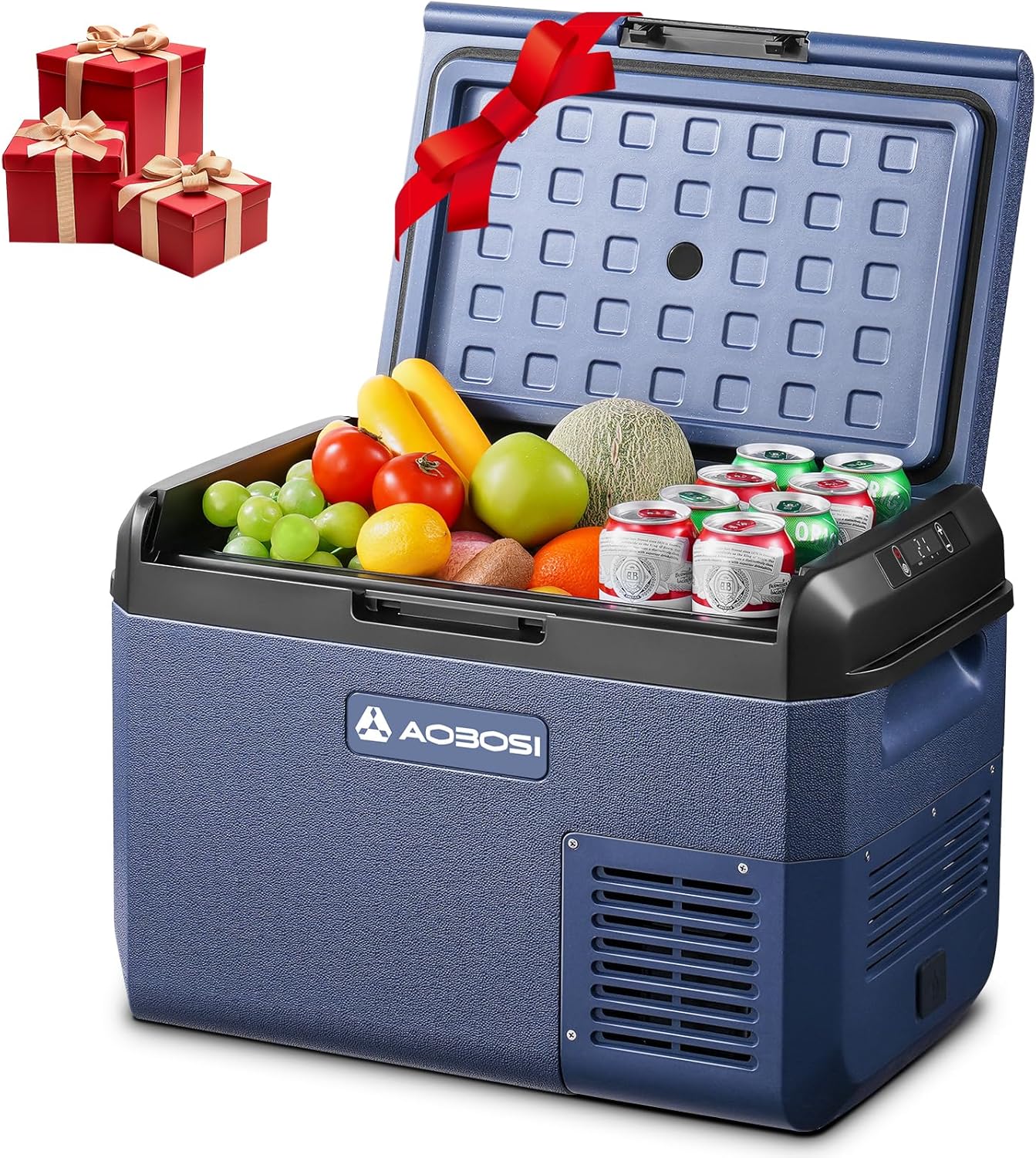 AAOBOSI Glaciere Electrique: 25L Glaciere a Compression, -20℃ à 20℃ Frigo Compression 12v, Glaciere Electrique 12v 220v pour Voiture, Camion, Camping-Car, Bateau et Prise de Co
