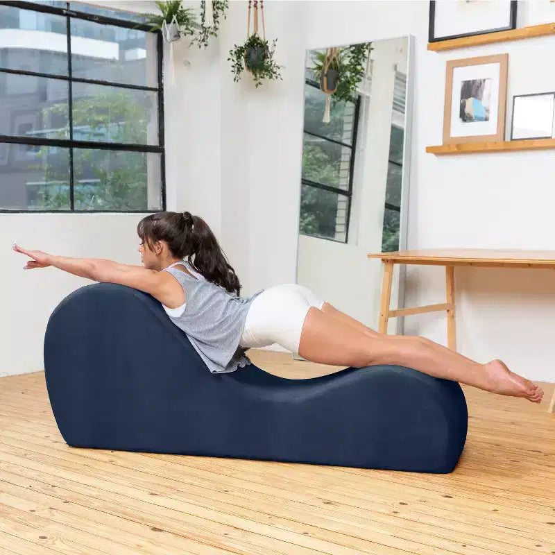 Avana Sleek Chaise Lounge for Yoga - Made in The USA - Great for Stretching, Relaxation, Exercise & More, 60D x 18W x 26H Inch, Light Grey – Image 39