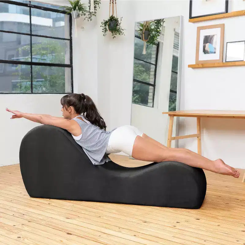 Avana Sleek Chaise Lounge for Yoga - Made in The USA - Great for Stretching, Relaxation, Exercise & More, 60D x 18W x 26H Inch, Light Grey – Image 27