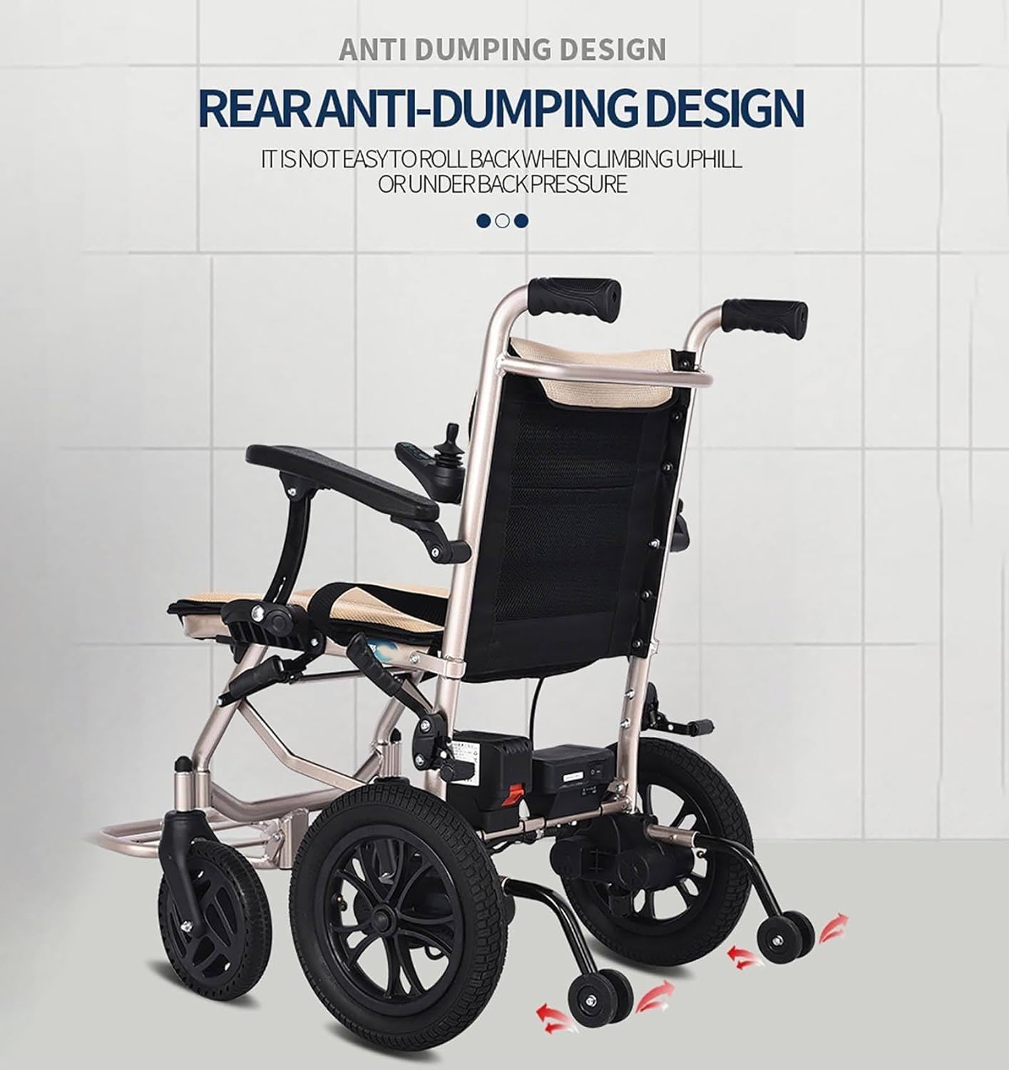 Fauteuil Roulant Electrique Pliable Ultra Leger, Fauteuil Roulant Autopropulsé À Double Fonction Compact Mobility Aid Wheelchairs pour Personnes Âgées Handicapées Mobility Vehicles – Image 6