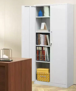 Alternative view of VEVOR Metal Storage Cabinet, Steel Locking Storage Cabinet with 2 Magnetic Doors and 4 Adjustable Shelves,71'' Metal Cabinet 200 lbs Capacity, White
