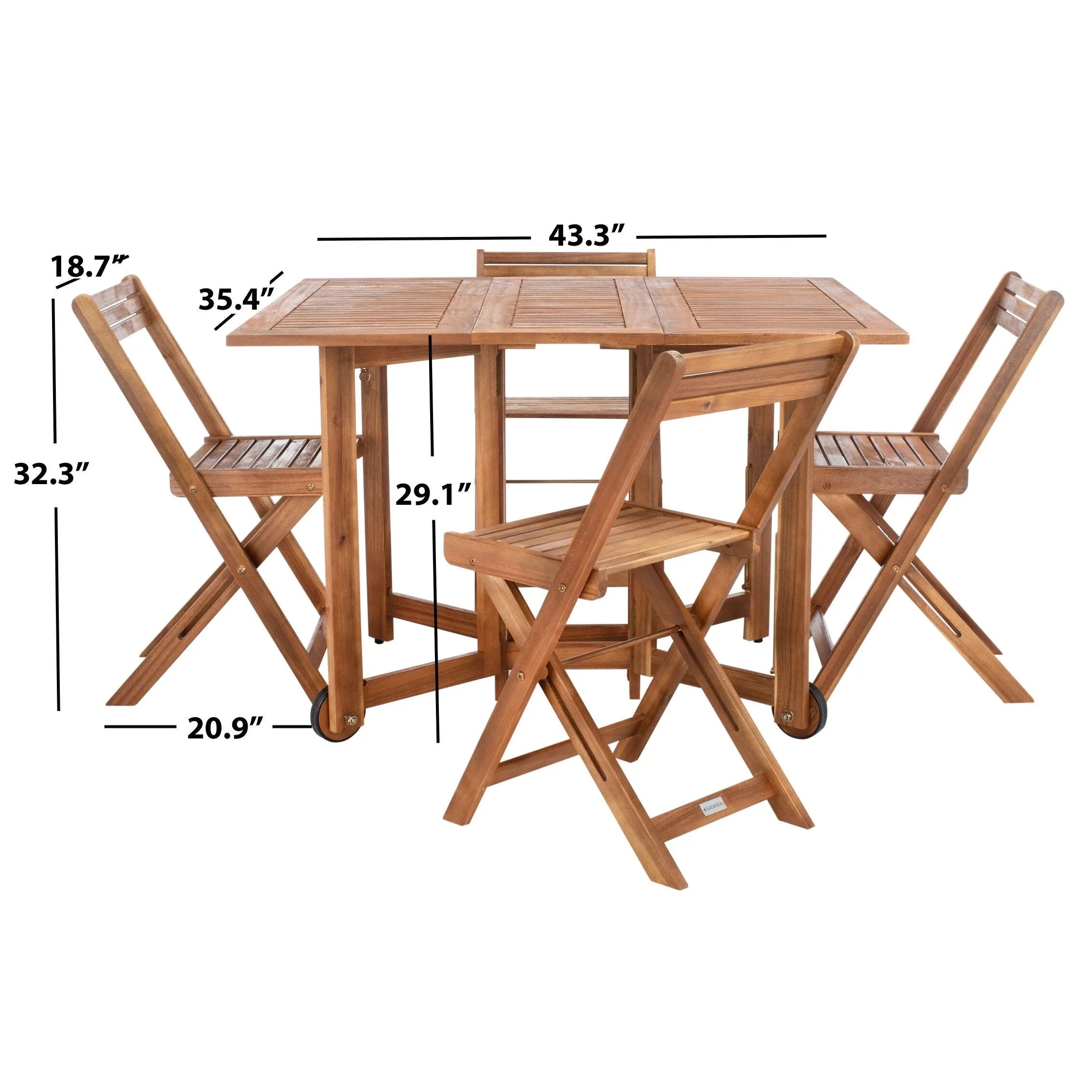 SAFAVIEH Outdoor Brandy 5-Piece Outdoor Dining Table Set - 43Wx35Dx29H – Image 38