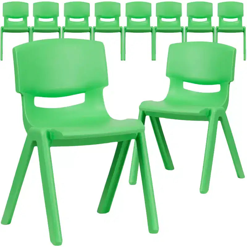 Flash Furniture 10 Pack Plastic Stackable School Chair with 13.25 Seat Height – Image 3