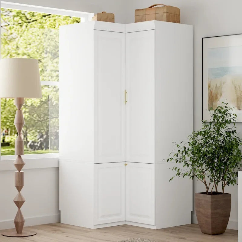 93.9H/74.2H Armoires Wardrobe Closet Cabinet Hanging Drawers Storage – Image 7