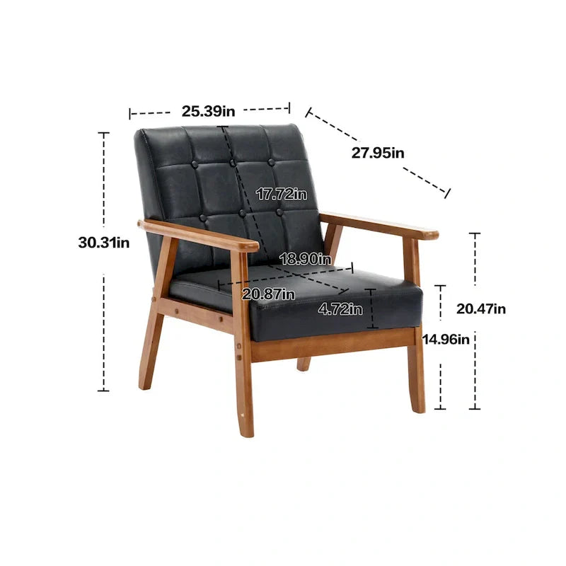 Mid Century Modern Accent Chairs Set of 2 with Side Table – Image 29