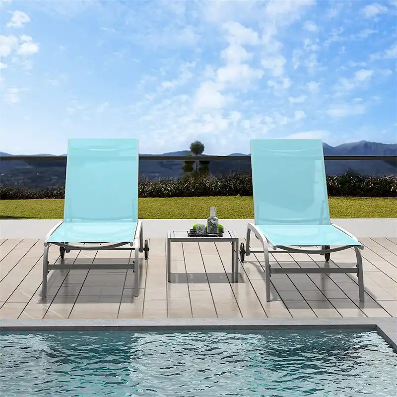 Two Outdoor Lounge Chairs with 1 Table – Image 10