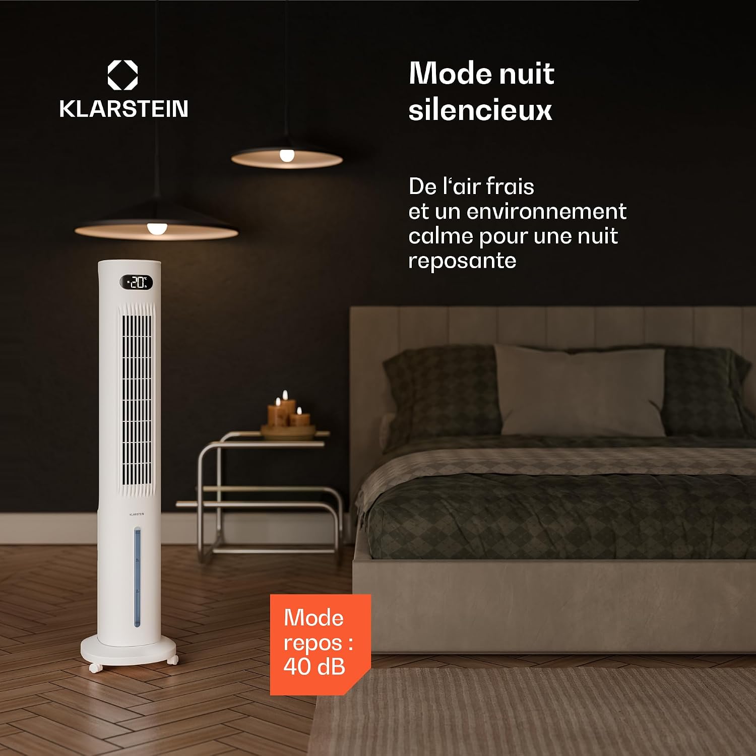 KLARSTEIN Rafraichisseur d’Air, Refroidisseur d’Air Évaporatif, 5L, Télécommande, Application, Mobile, Ventilateur Climatiseur Chambre 30m², White – Image 3