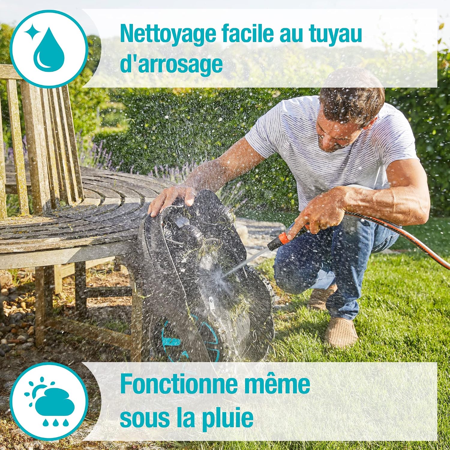Gardena Tondeuse Robot Smart SILENO City 500 m² Set: Technologie Lona IA innovante, réglage Via Application, SensorControl, pour pentes 35% Max, passerelle Smart, FR-Version (19602-66) – Image 5