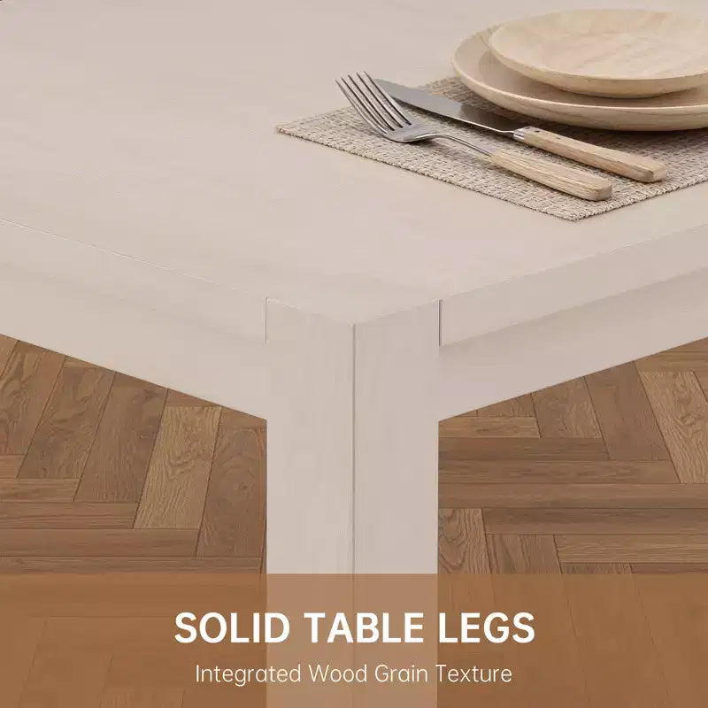 Modern Dining Set - 80 Table + 6 Cushioned Chairs, Solid Wood Frame, 400lbs Table Capacity, Easy Assembly – Image 58