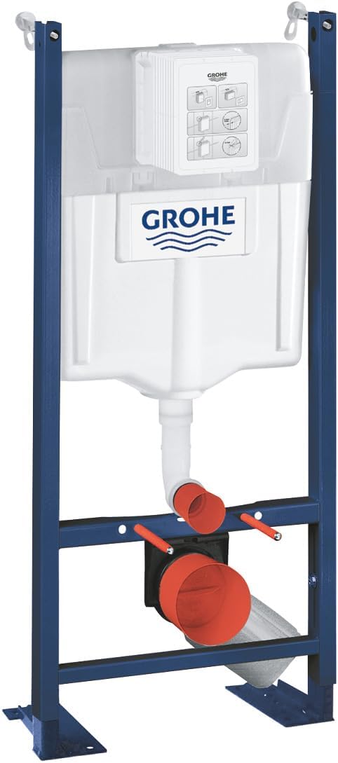 WC Suspendu Pack Complet Accessoires - Pack WC Grohe Bâti autoportant, WC SAT Infinitio sans bride, Plaque chrome, Abattant WC,Cuvette Toilette, Chasse d'eau Wc, Mécanisme – Image 2